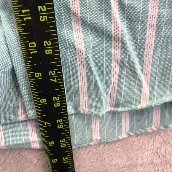 Arrow Dover Men Dress Shirt Size 15.5 Neck Green Pinstriped Button Down Workwear - Picture 6 of 8